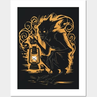 Demon Holding Lamp Light Posters and Art